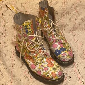 Dr. Martens Floral Print Combat Boots